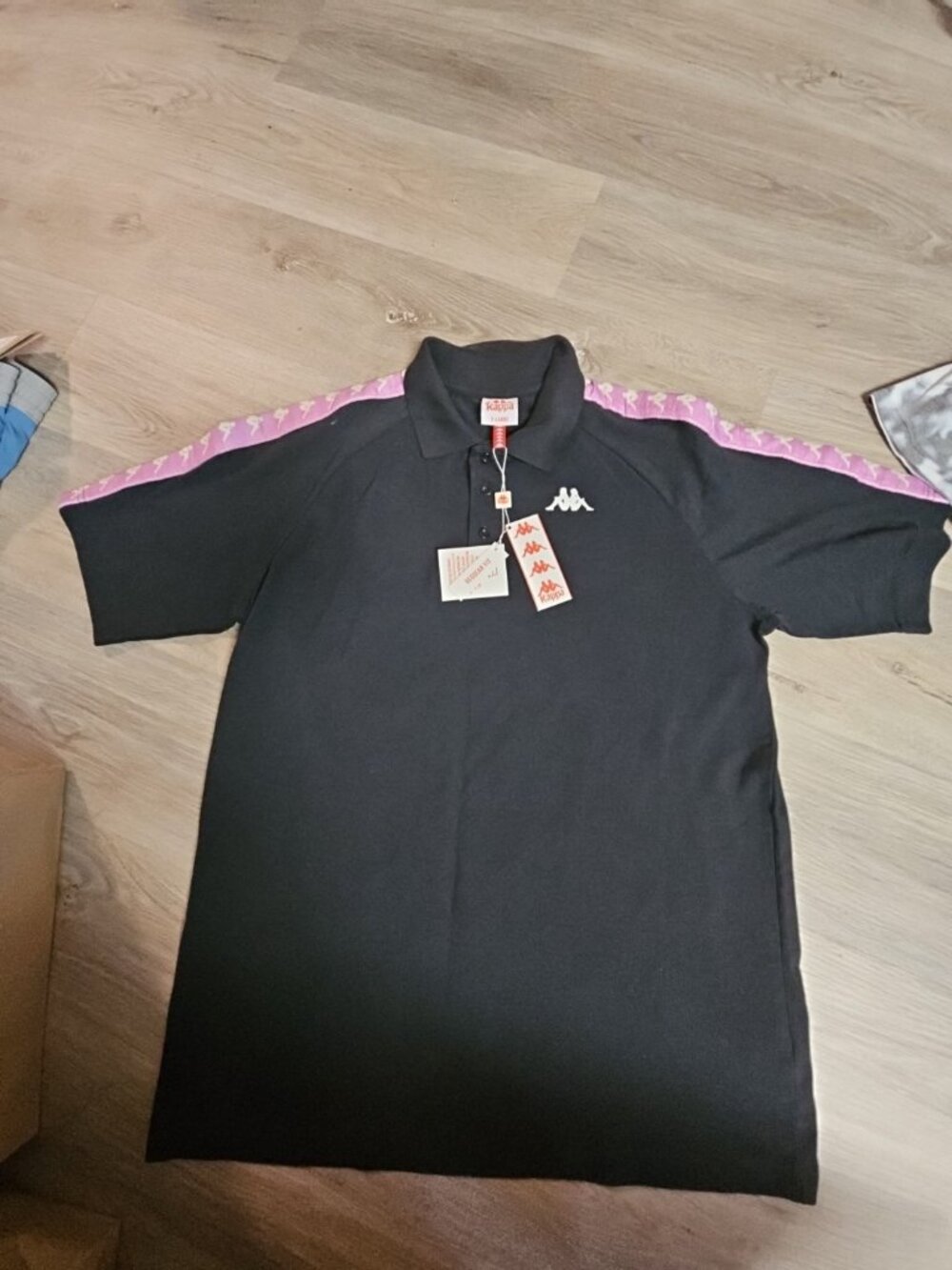Kappa Men’s Polo Shirt  Black &pink Size 2XL